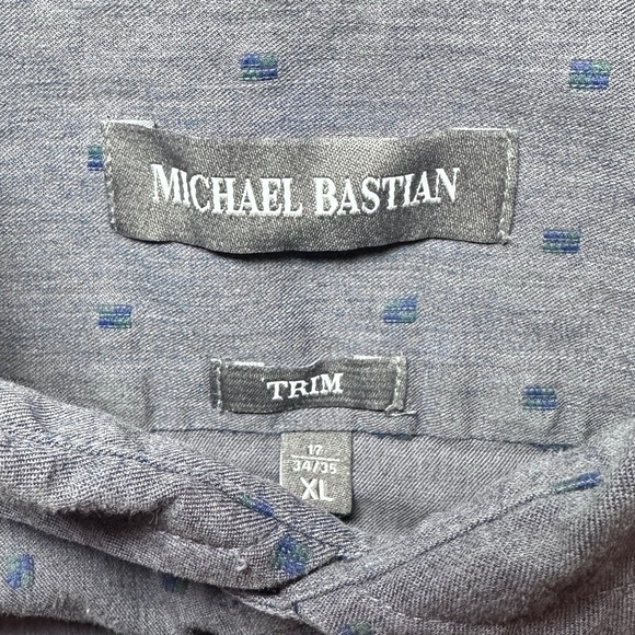 Michael Bastian trim fit polka dots button down shirt blue - Picture 4 of 4